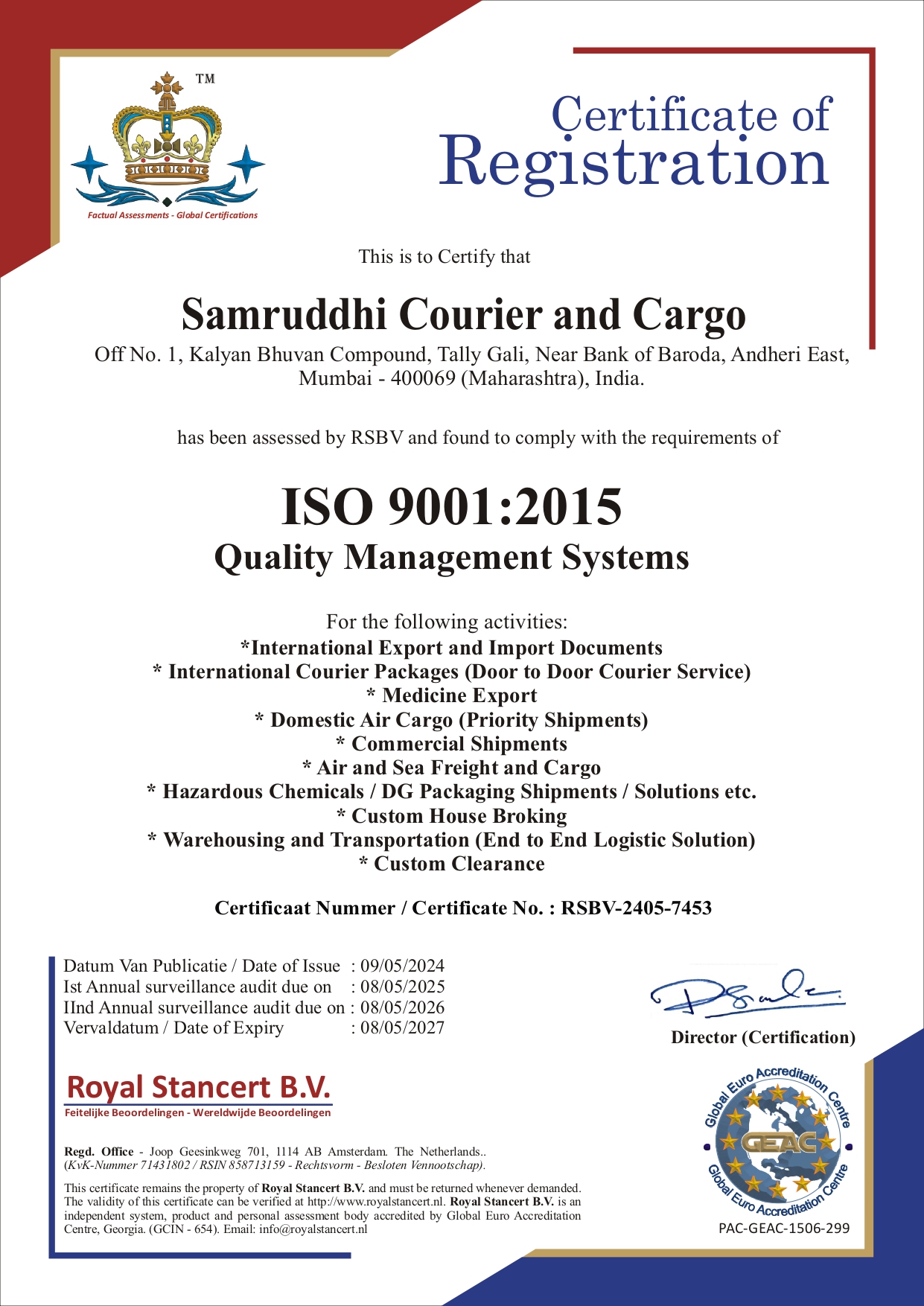 ISO 9001:2015 Certification